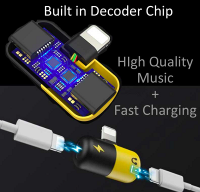 Adaptador Lightning de audio Dual 2 en 1 [Música + Carga]