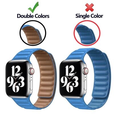 Correa de Cuero Sintético con Cierre Magnético-Apple Watch Series