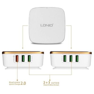 Estación de Carga de Escritorio con 6 puertos USB, 35W / 7000mA