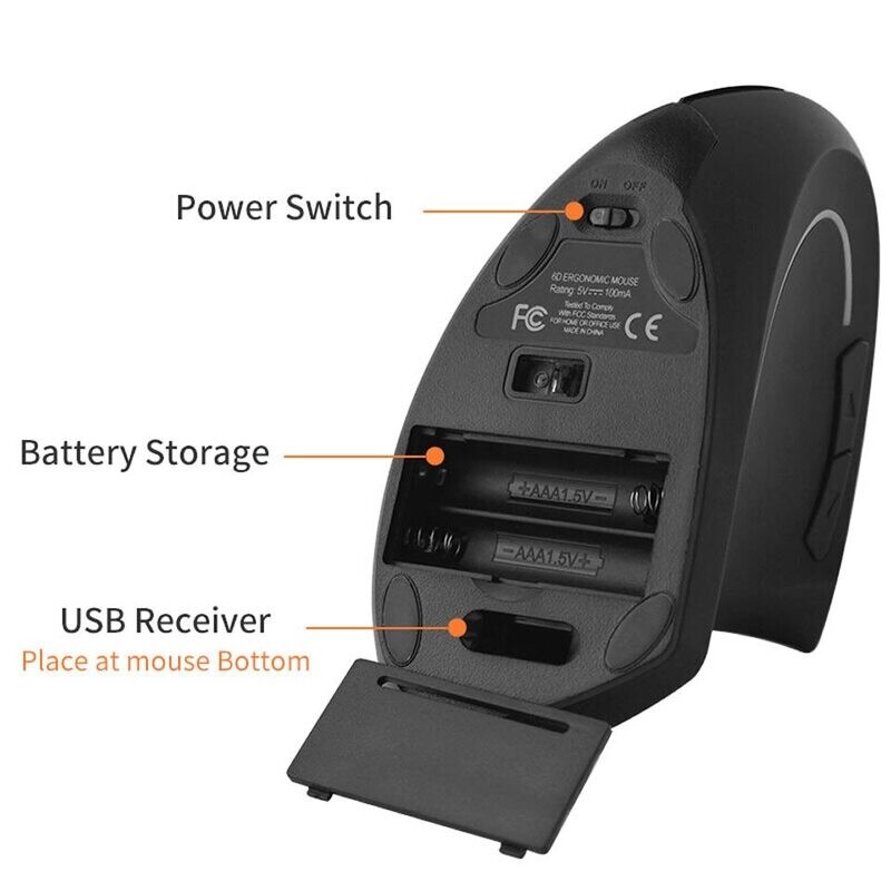 Ratón Vertical Inalámbrico 2.4Ghz + Bluetooth