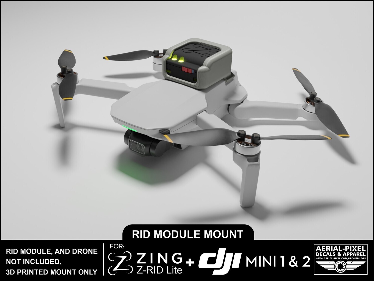 DJI Mini 1 and 2 Series Zing Z-RID Lite Mount for Remote ID
