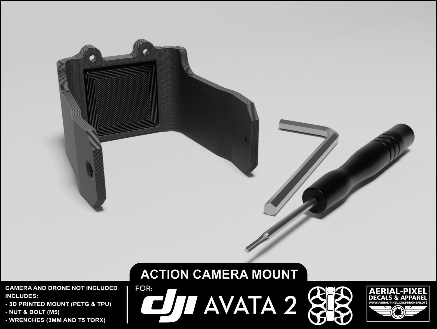 Action Camera Holder Mount Drone Light Bracket Lamp For Avata 2 For ACTION 2/ Insta360 GO3 Camera