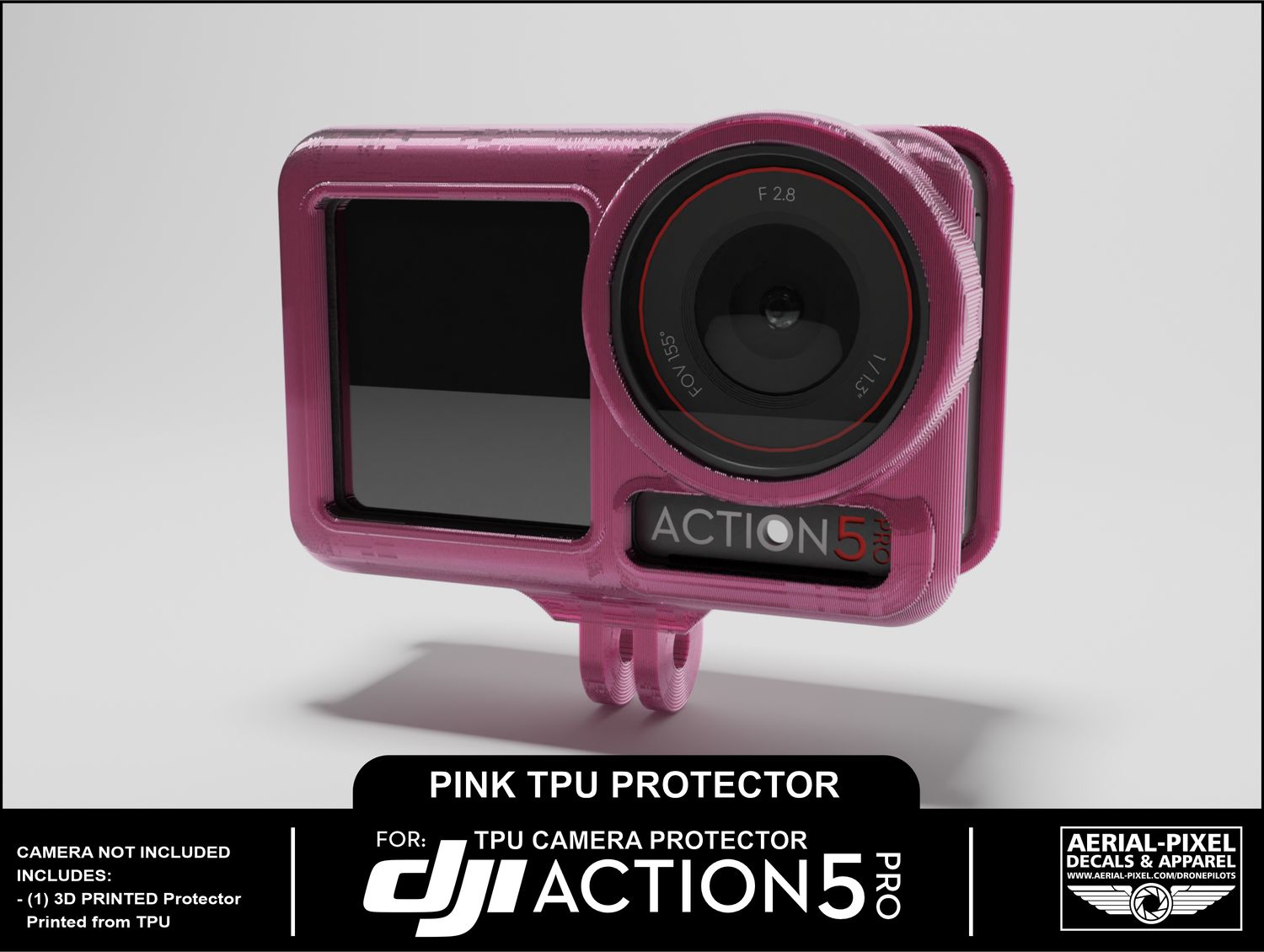 DJI Action 5 Pro Protector and GoPro Mount! Choose from 10 Colors!