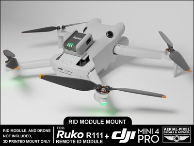 DJI Mini 4 Pro Ruko R111 Remote ID Module Mount (RID Module Not