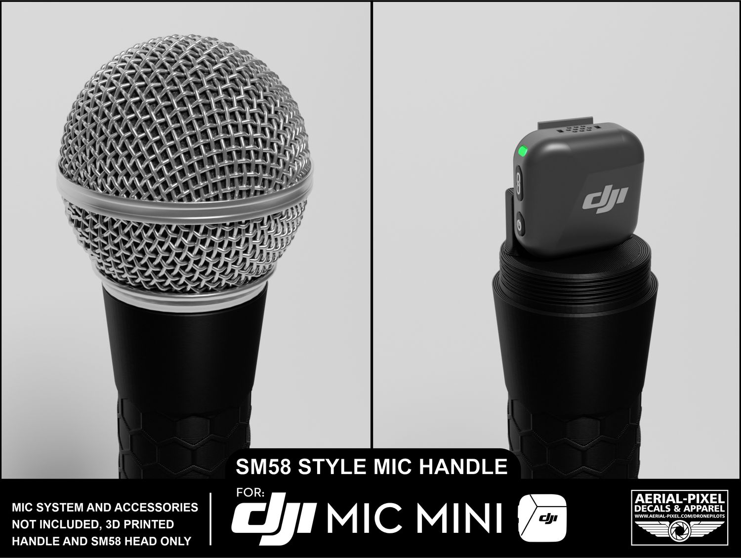 DJI Mic Mini Traditional Microphone Grip Interview Handle SM58 Style