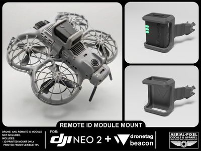 DJI Neo 2 Remote ID Mount for Holy Stone, Ruko, Potensic, DroneTag