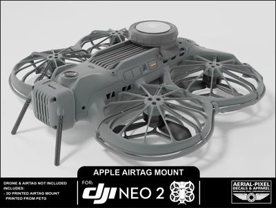 Aerial-Pixel DJI Neo 2 AirTag Holder – PETG Construction, Snap-On