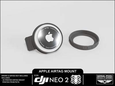 Aerial-Pixel DJI Neo 2 AirTag Holder – PETG Construction, Snap-On