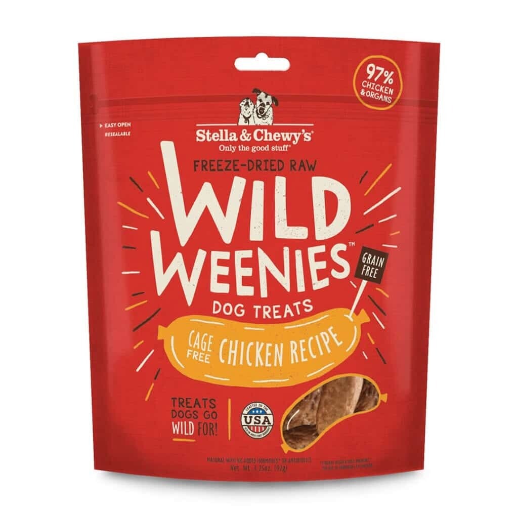 Stella &amp; Chewy, Cage-Free Chicken Wild Weenies, 3.25 oz bag