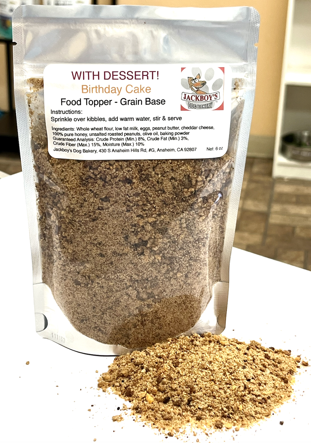 WITH DESSERT! Birthday Cake Food Topper - Grain Base, 6 oz