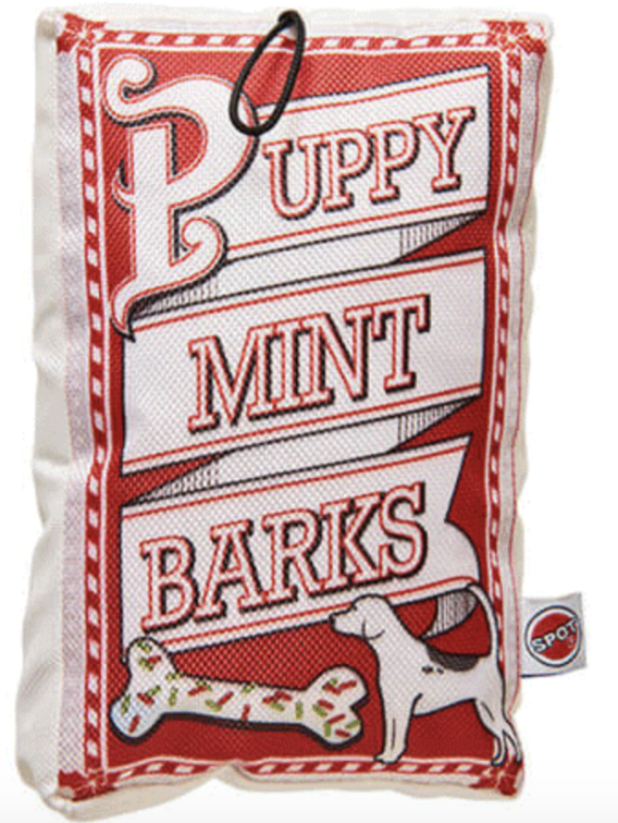 Puppy Mint Barks Holiday Fun Food Snack Dog Toy, 8&quot; tall