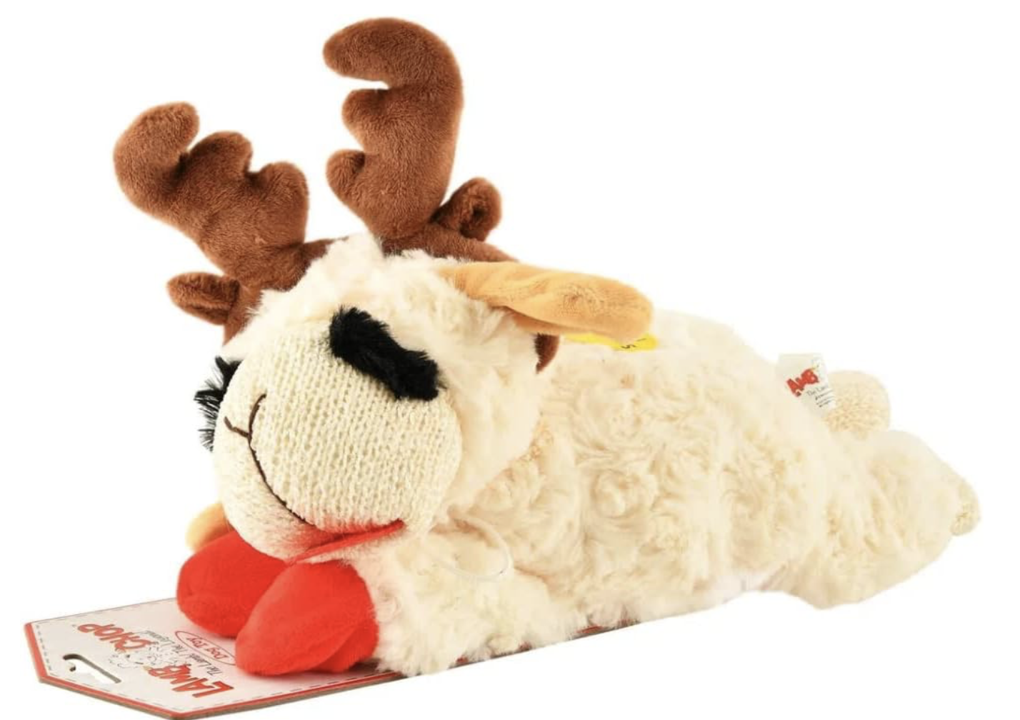 Reindeer Holiday Lambchop Small Dog Toy, 6&quot;