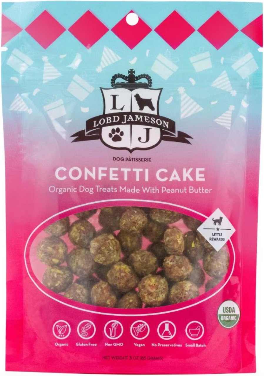 Lord Jameson Little Rewards Confetti Cake Grain-Free Dog Treats, 3-oz bag