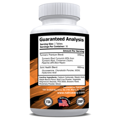 Pet Hip &amp; Joint with Turmeric 60 chewable bacon flavored tablets