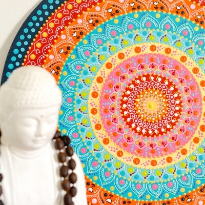 Mandala wall art, yoga room decor