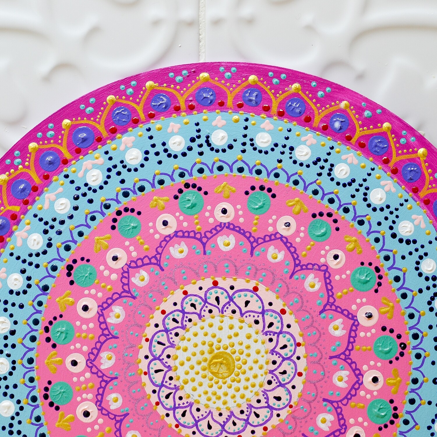 Mandala wall art pink