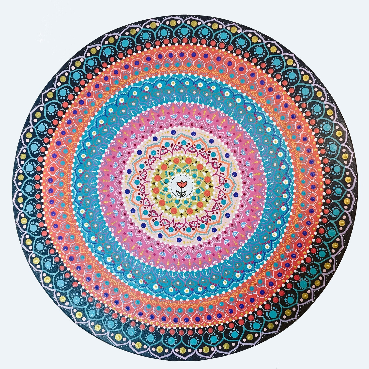 Mandala Original hand painted 15″ dot art