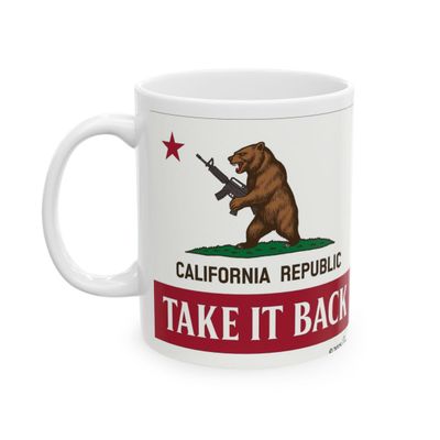 California Bear Ceramic Mug - Take It Back, Gift for Patriot, Coffee Lovers Mug, Tea Cup, California State Pride