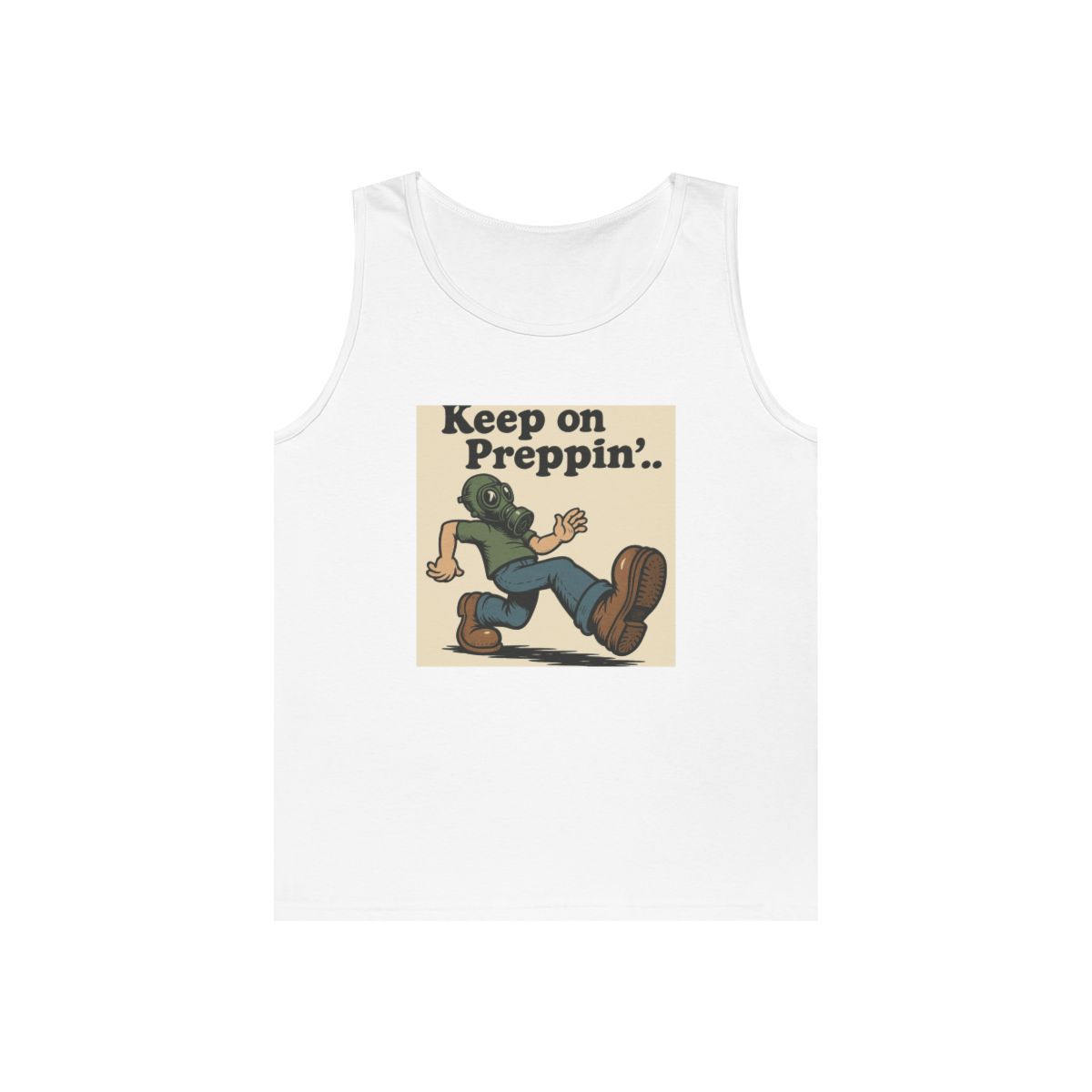 Keep on Preppin' Unisex Cotton Tank Top | Casual Summer Wear, Workout Gear, Gift for Preppers, Vintage Style Tee, Outdoor Activities Shirt Keep on Preppin' Unisex Cotton Tank Top | Casual Summer Wear, Workout Gear, Gift for Preppers, Vintage Style Tee, Outdoor Activities Shirt, Sizes: S, Colors: White