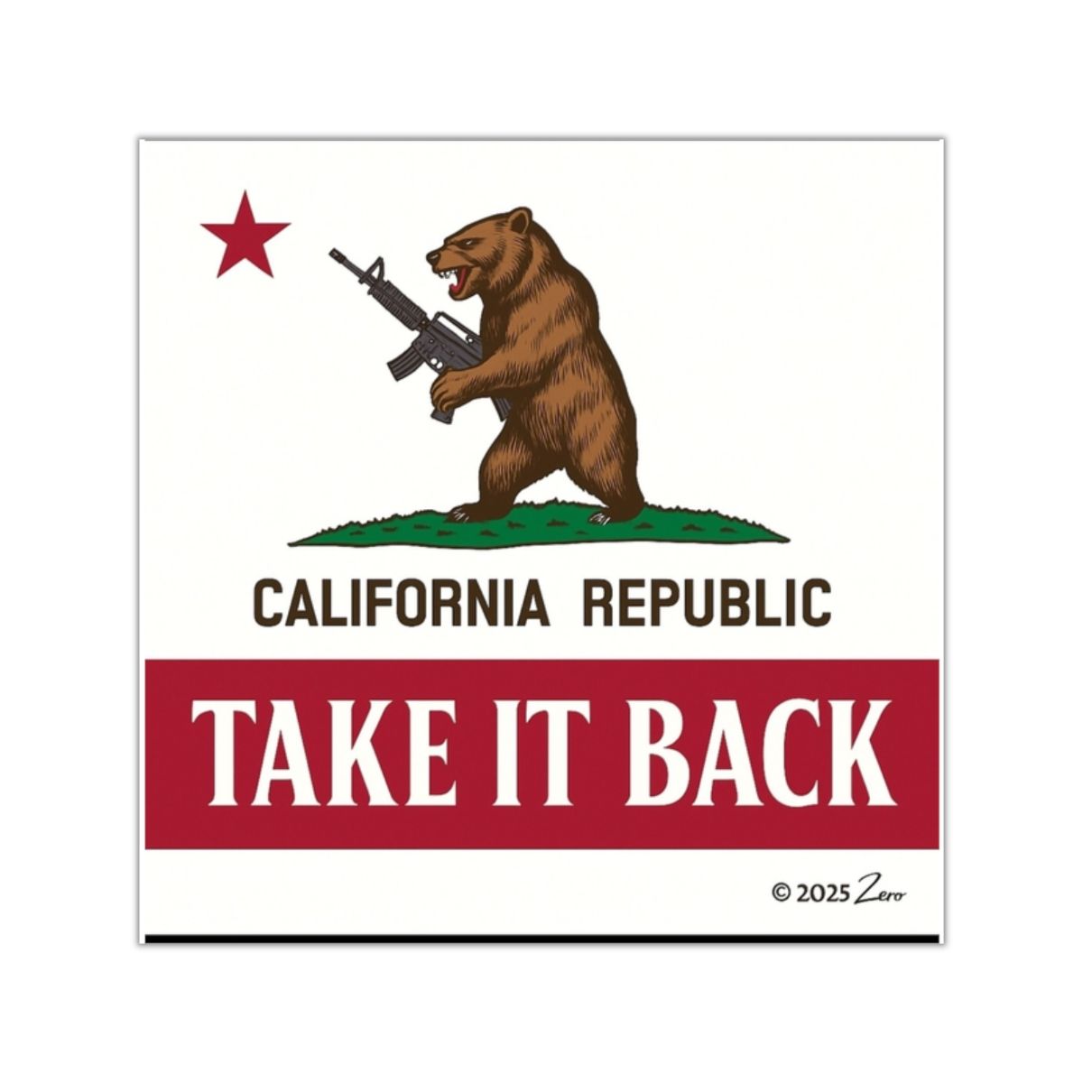 California Republic 'Take It Back' Vinyl Stickers | Political Decor, Laptop Decor, California Gift, Rebel Sticker, Car Accessories, Size: 2" × 2"