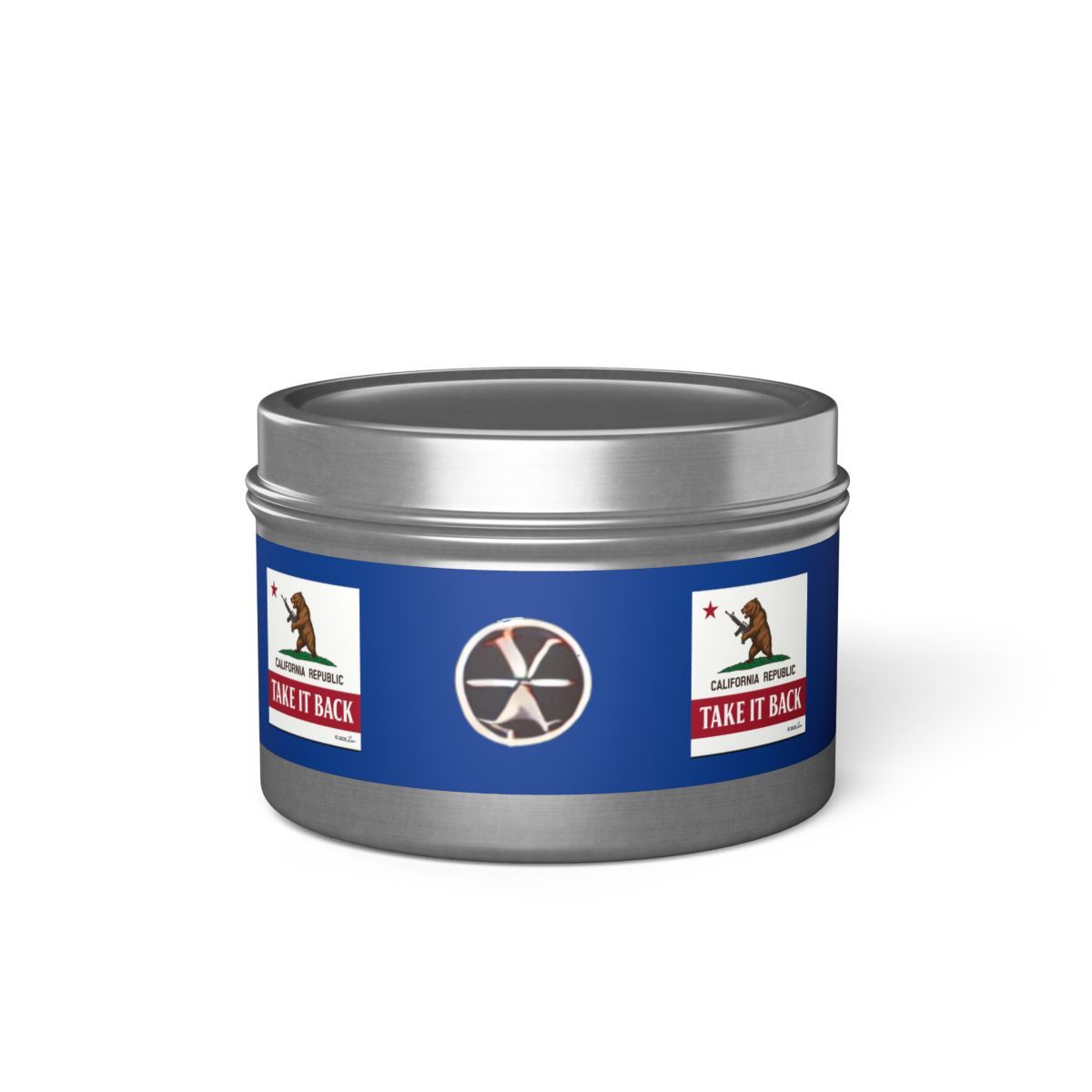 California Bear Tin Candles | Take It Back Scented Candles, Eco-Friendly Gifts, Home Decor, Relaxation, Cozy Vibes, Sizes: 4oz, Colors: Silver, Scents: Evergreen