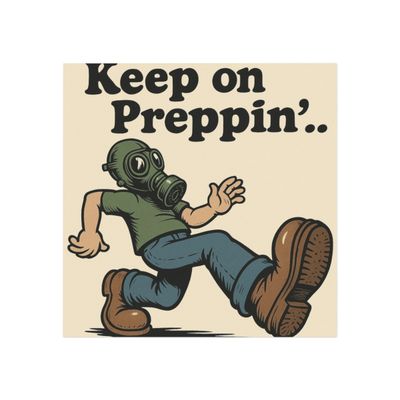 Keep on Preppin' Square Magnet, Vintage Style Prepper Magnet, Funny Kitchen Decor, Gift for Survivalists, Emergency Prep Supplies