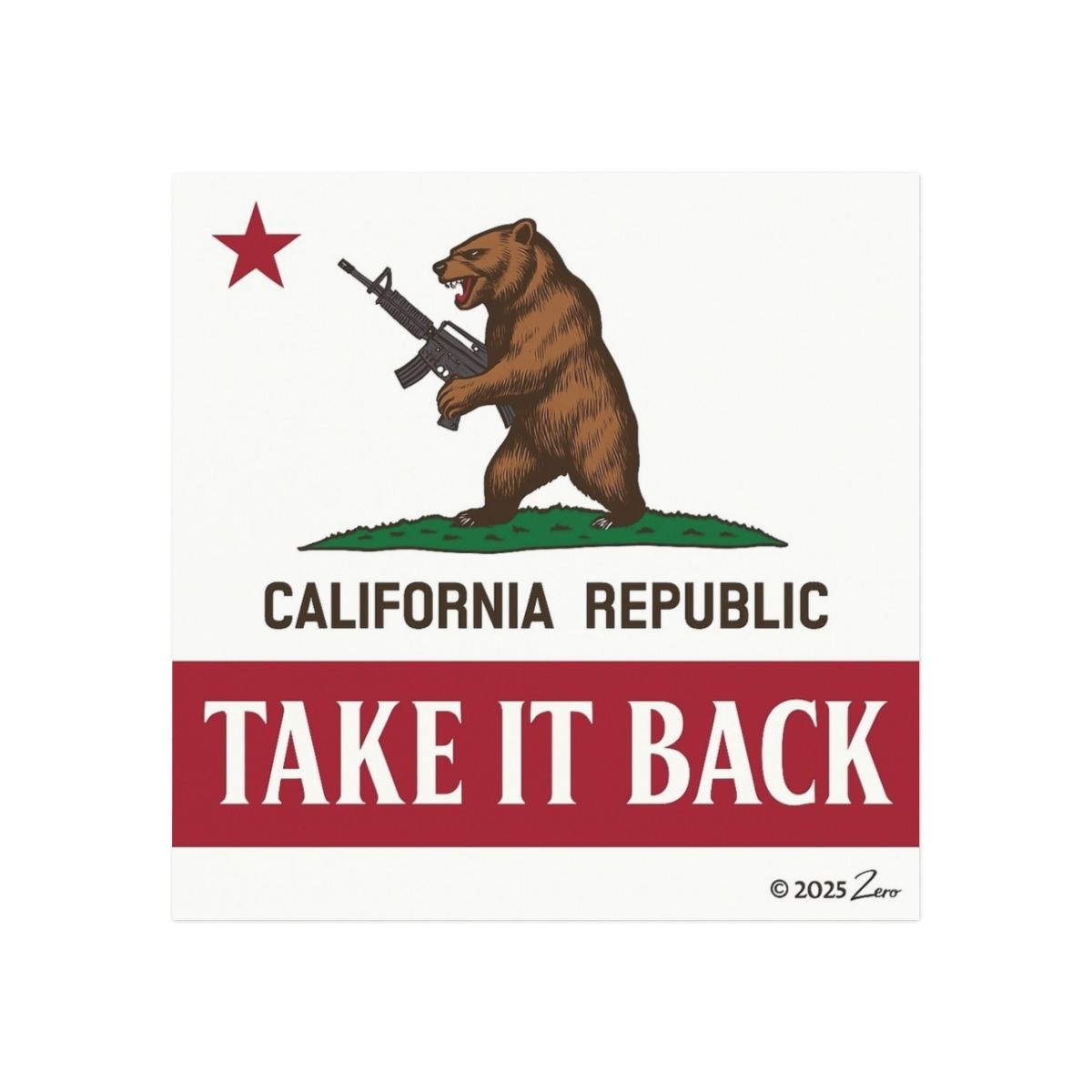 California Republic Magnet - Take It Back | Decorative Fridge Magnet, Gift for California Lovers, Home Decor, Vintage Style California Republic Magnet - Take It Back | Decorative Fridge Magnet, Gift for California Lovers, Home Decor, Vintage Style, Sizes: 3" x 3", Shapes: Square, Quantity: 1 pc