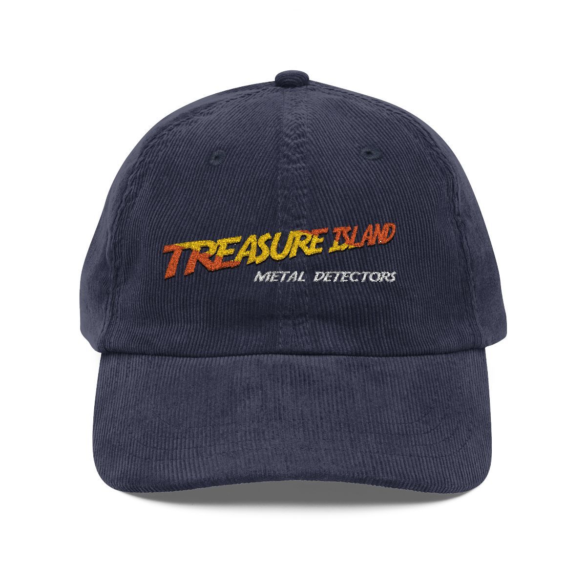 Treasure Island embroidered logo Cap | corduroy vintage navy cap, Color: Navy Blue, Sizes: One size
