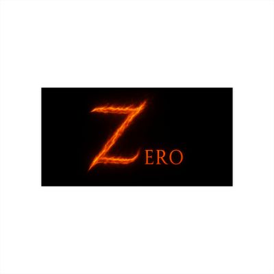 Fiery Z Logo bumper sticker | Black background, orange flame text