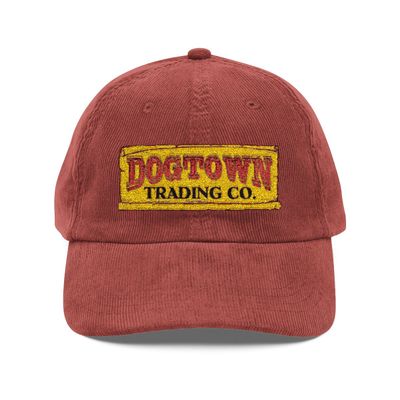 Dogtown Trading Co embroidered corduroy cap | vintage skate logo hat
