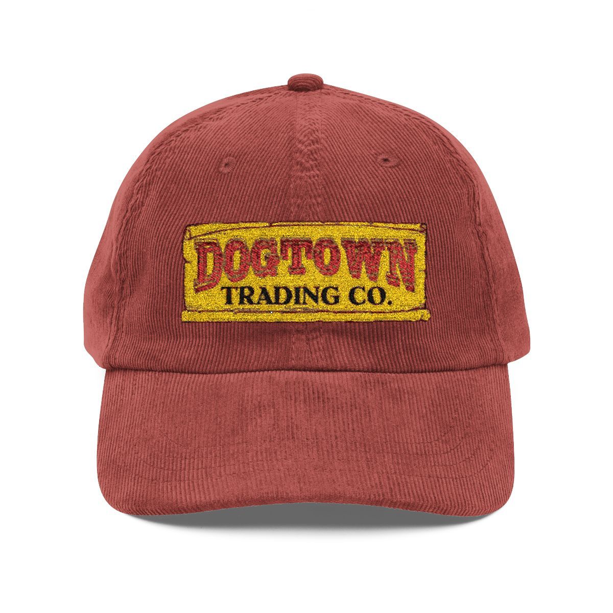 Dogtown Trading Co embroidered corduroy cap | vintage skate logo hat, Color: Burgundy, Sizes: One size