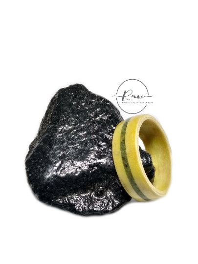 Sycamore and Emerald Bentwood Ring
