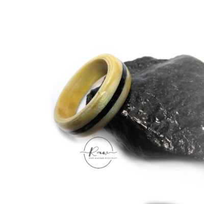 Aspen Glacial Stone Bentwood Ring