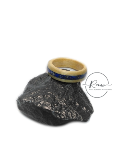 Aspen and Lapis Lazuli Bentwood Ring