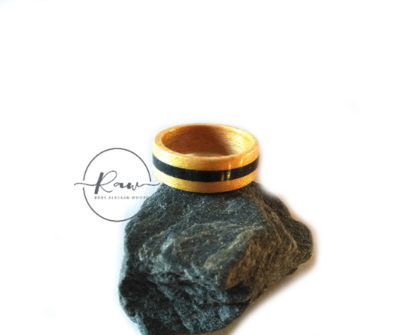 Maple and Glacier Stone Bentwood Ring