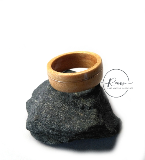 Maple and Silver Bentwood Ring