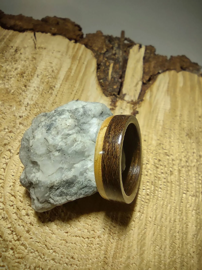 Willow and Bocote Bent Wood Ring