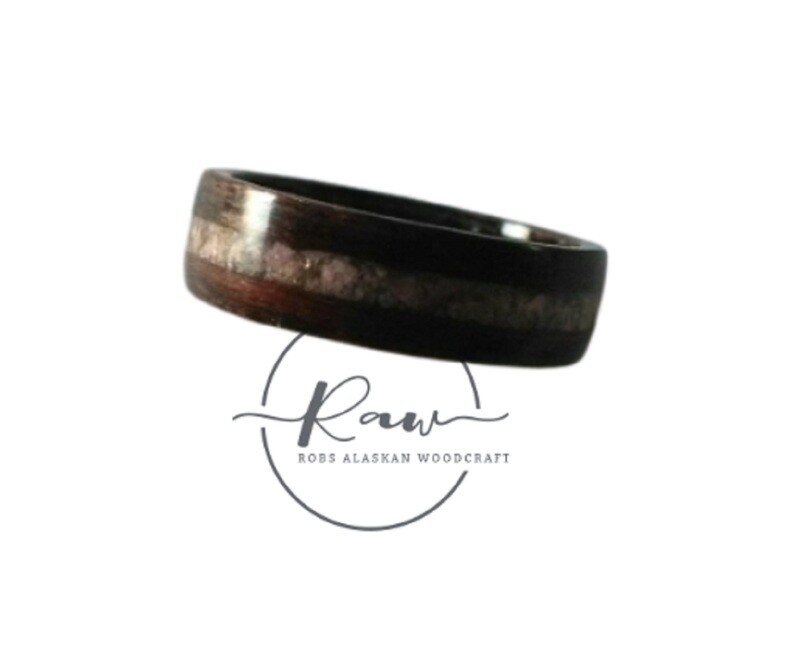 Pink Rhodonite Wenge Bentwood Ring