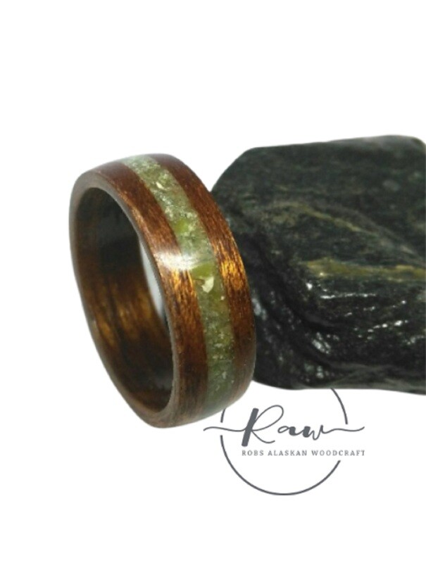 Sapele and Jade Bentwood Ring