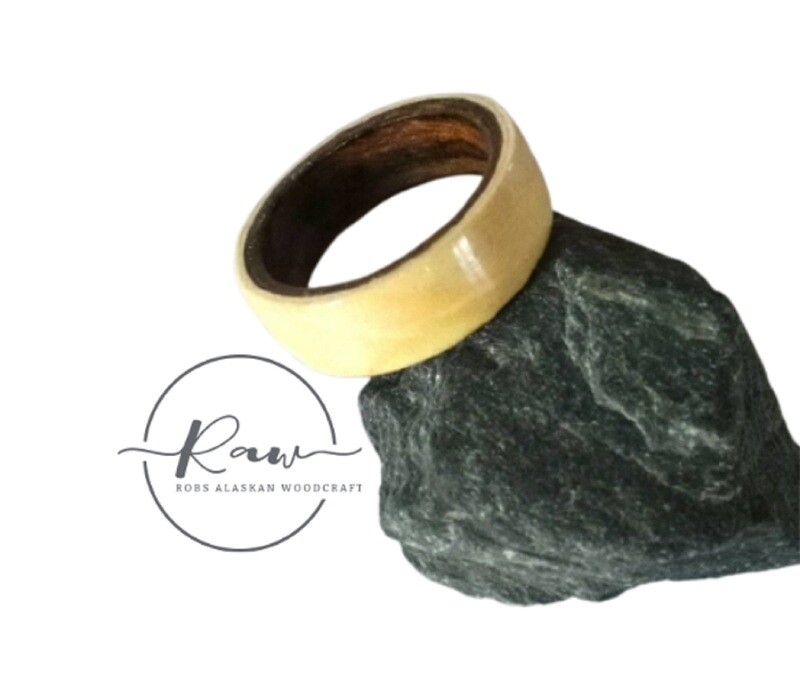 Sycamore and Bocote Bentwood Ring