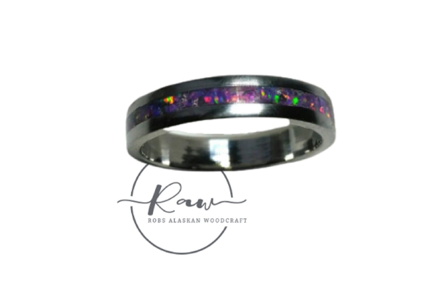 Titanium and Purple Opal Ring