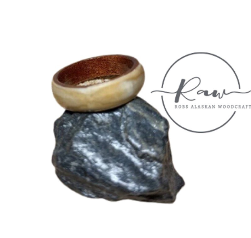 Sycamore and Mahogany Bentwood Ring