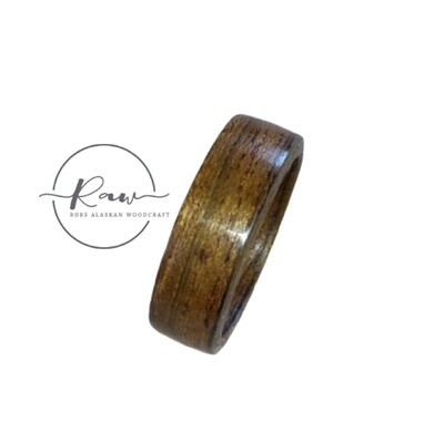 Fiddleback Walnut Bent Wood Ring