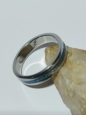 Blue Opal Titanium Ring