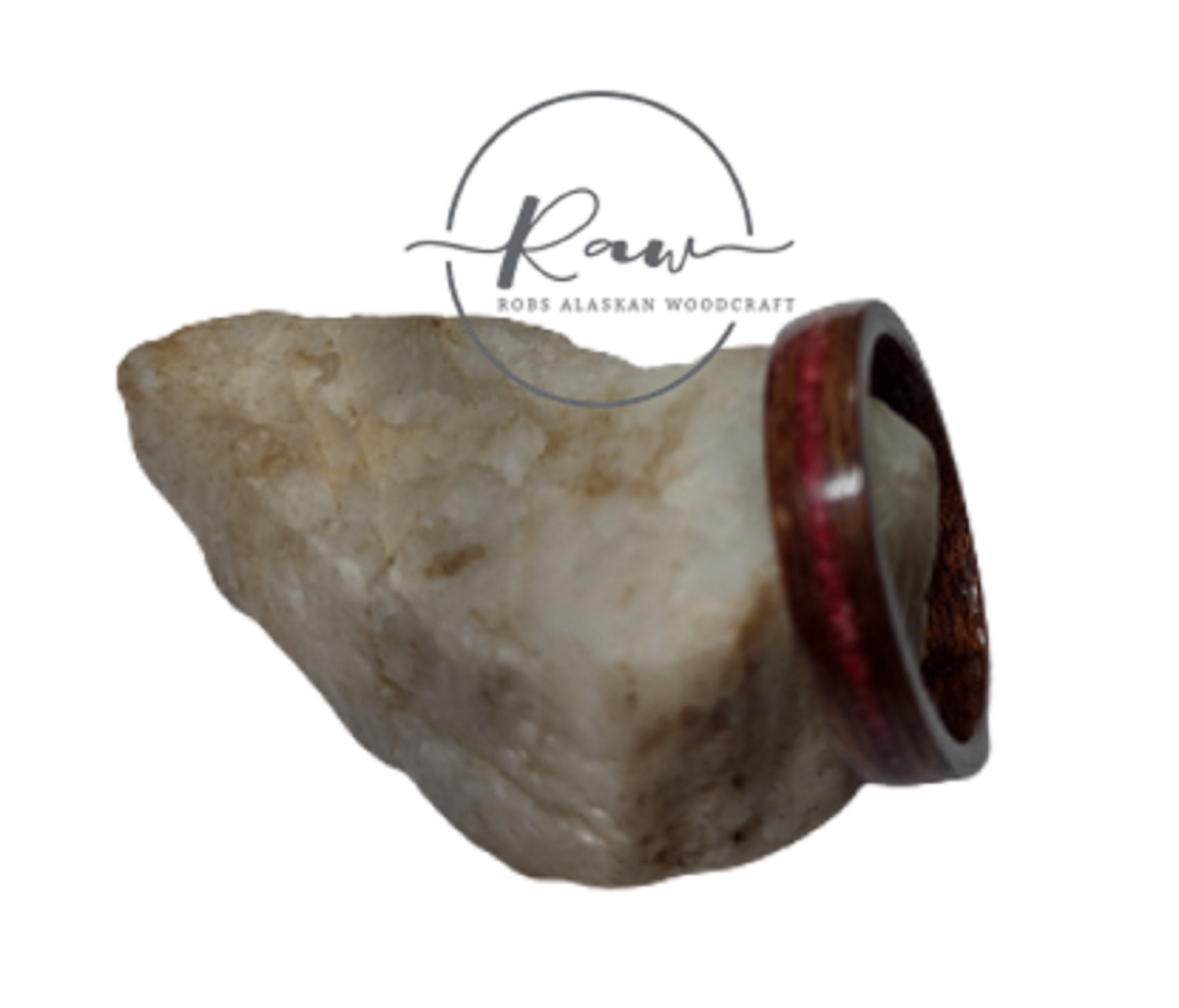 Sapele and Red Stone Bentwood Ring