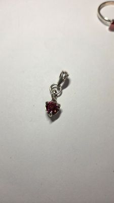 Orange Red Premium Moissanite Sterling Pendant