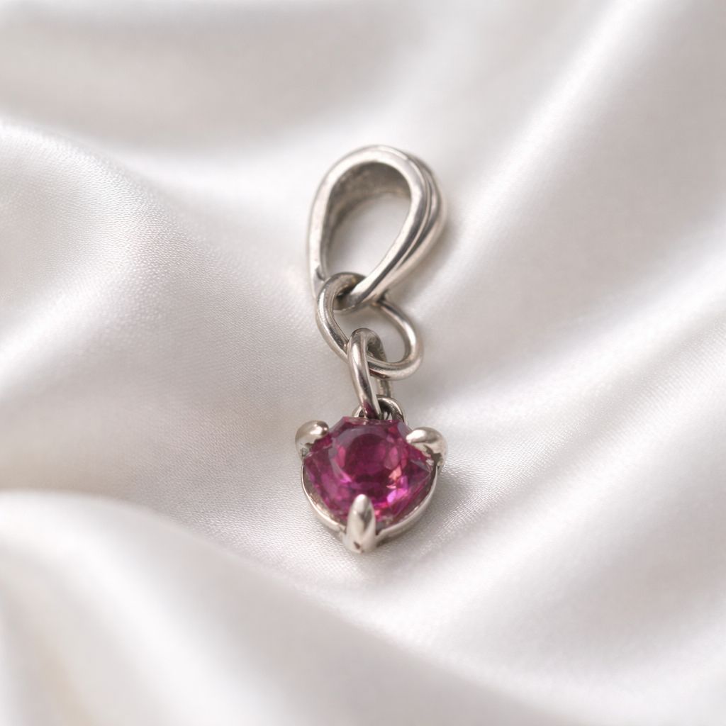 Orange Red Premium Moissanite Sterling Pendant