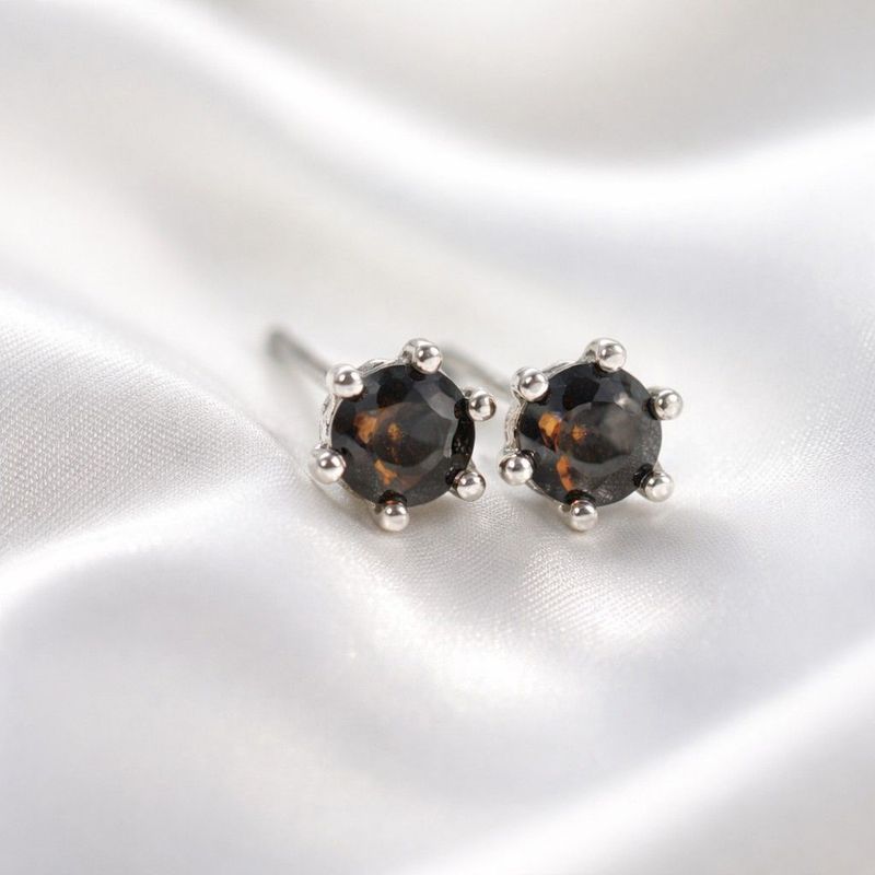 Smokey Quartz Earring Studs