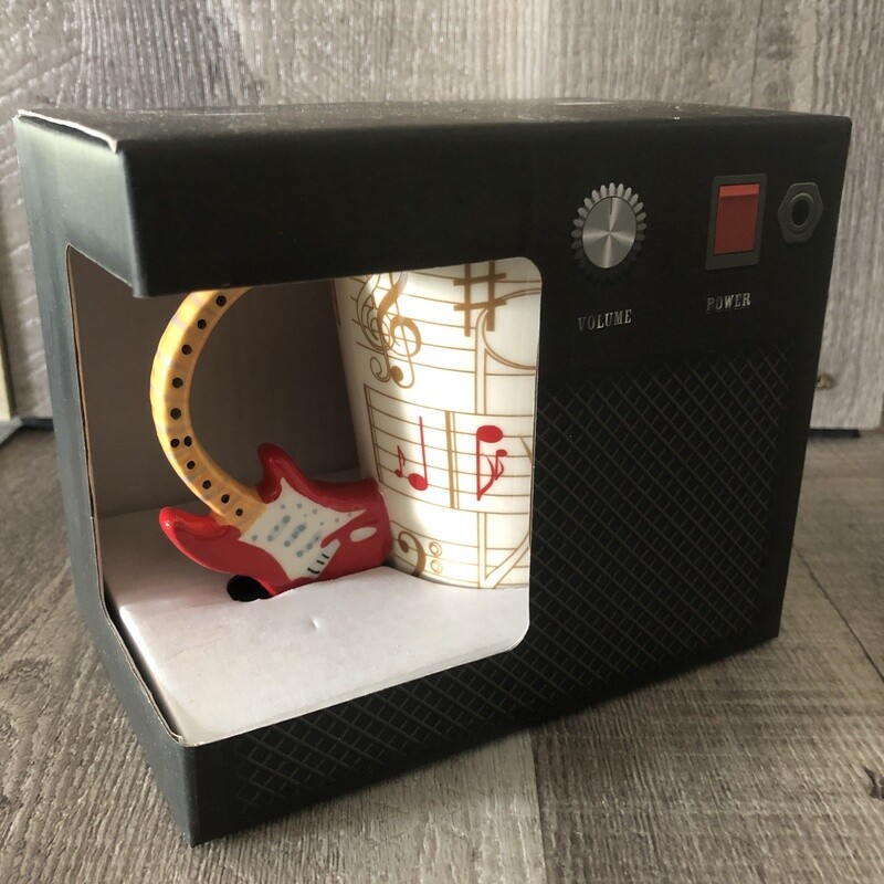 Tasse mit Gitarren Griff/Henkel (rot)
