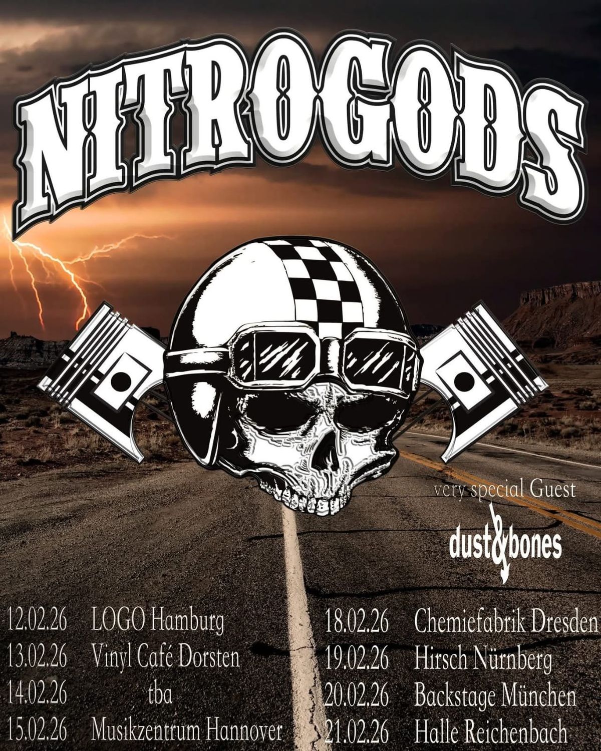 Ticket: Nitrogods &amp; Dust&amp;Bones LIVE@Vinylcafe - 13.02.2026